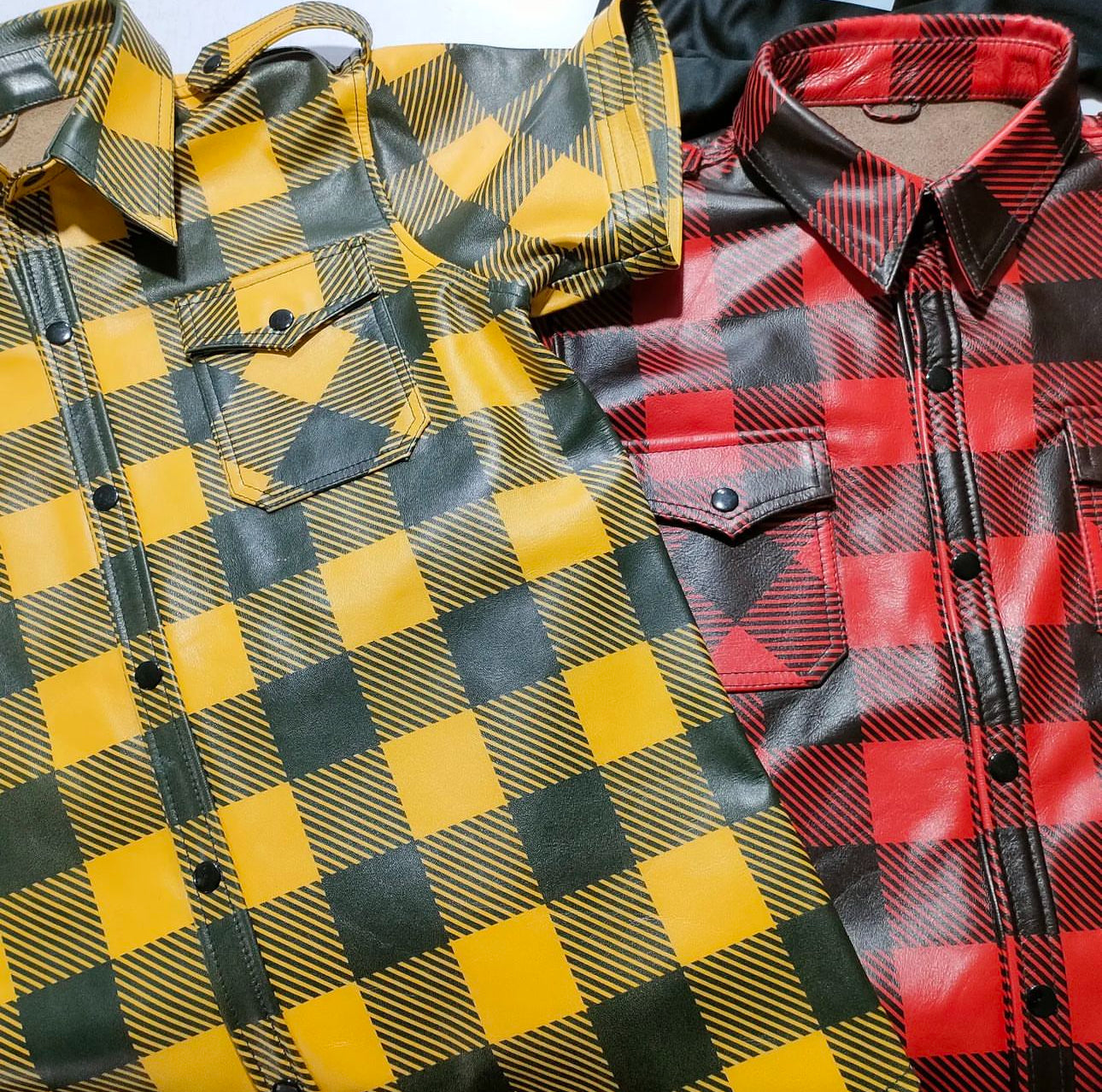 Plaid Leather Shirt