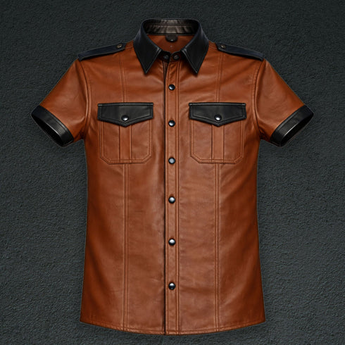 Leather Shirt with Accent