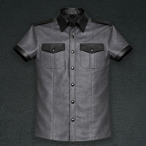 Leather Shirt with Accent