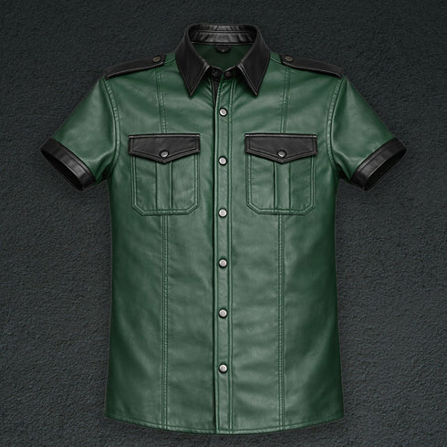 Leather Shirt with Accent