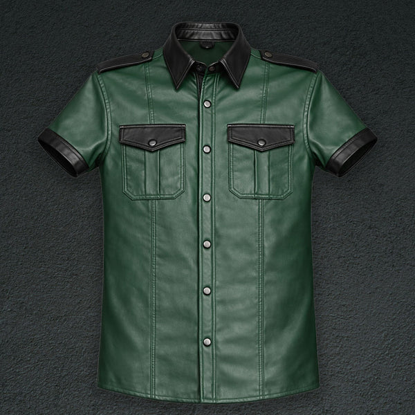 Leather Shirt with Accent