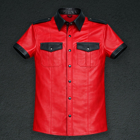 Leather Shirt with Accent