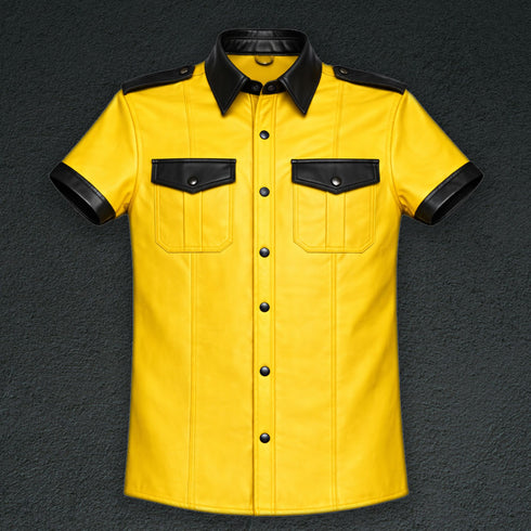 Leather Shirt with Accent