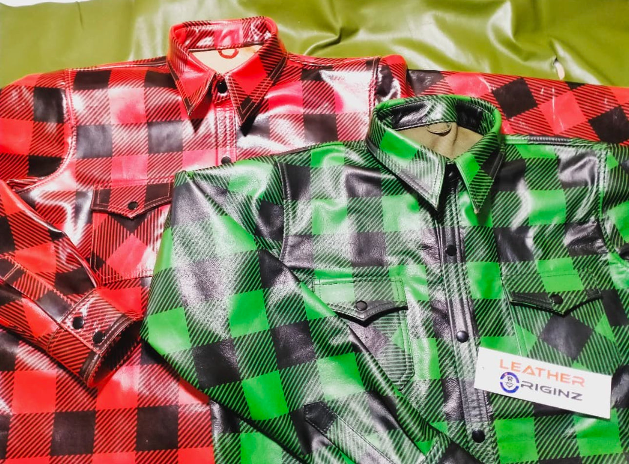 Plaid Leather Shirt