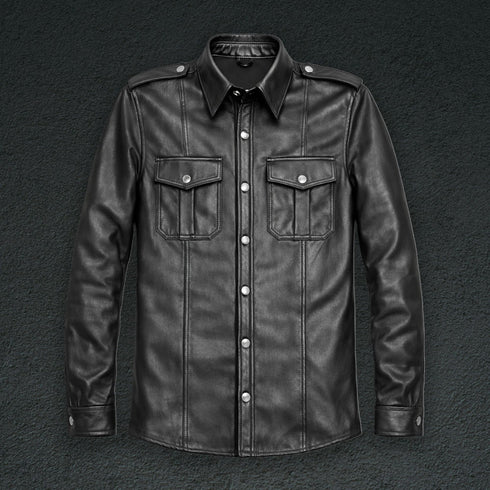 Long Sleeve Leather Shirt