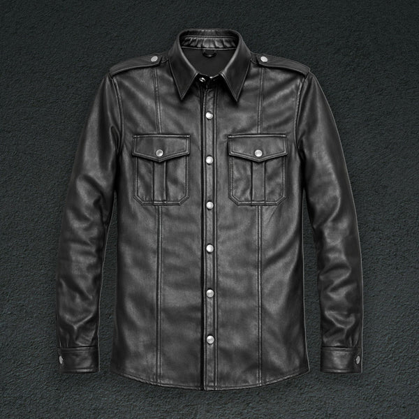 Long Sleeve Leather Shirt