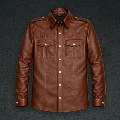 Long Sleeve Leather Shirt