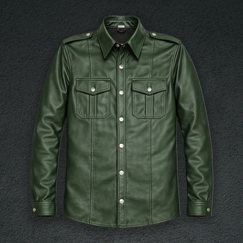 Long Sleeve Leather Shirt