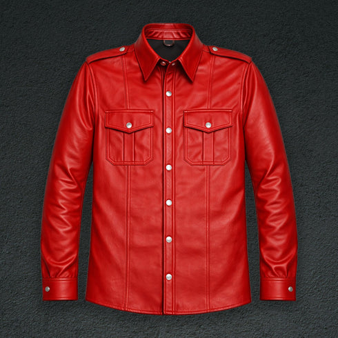 Long Sleeve Leather Shirt
