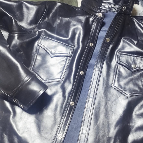 Long Sleeve Leather Shirt