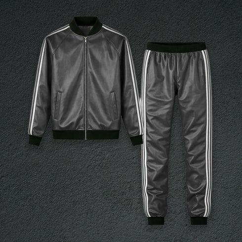 Leather Tracksuit Set