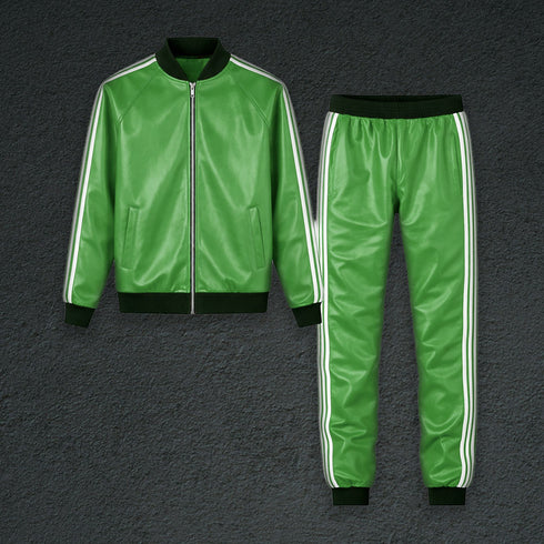 Leather Tracksuit Set